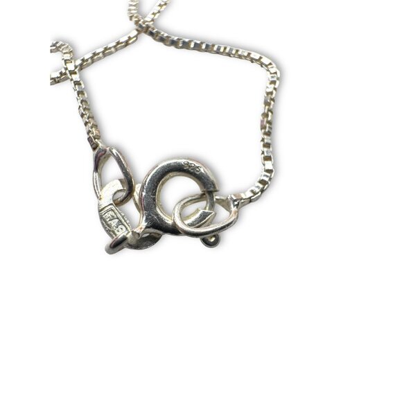 Vintage Amber Heart Pendant Necklace Sterling Silver Chain 19" Italy - Picture 4 of 6